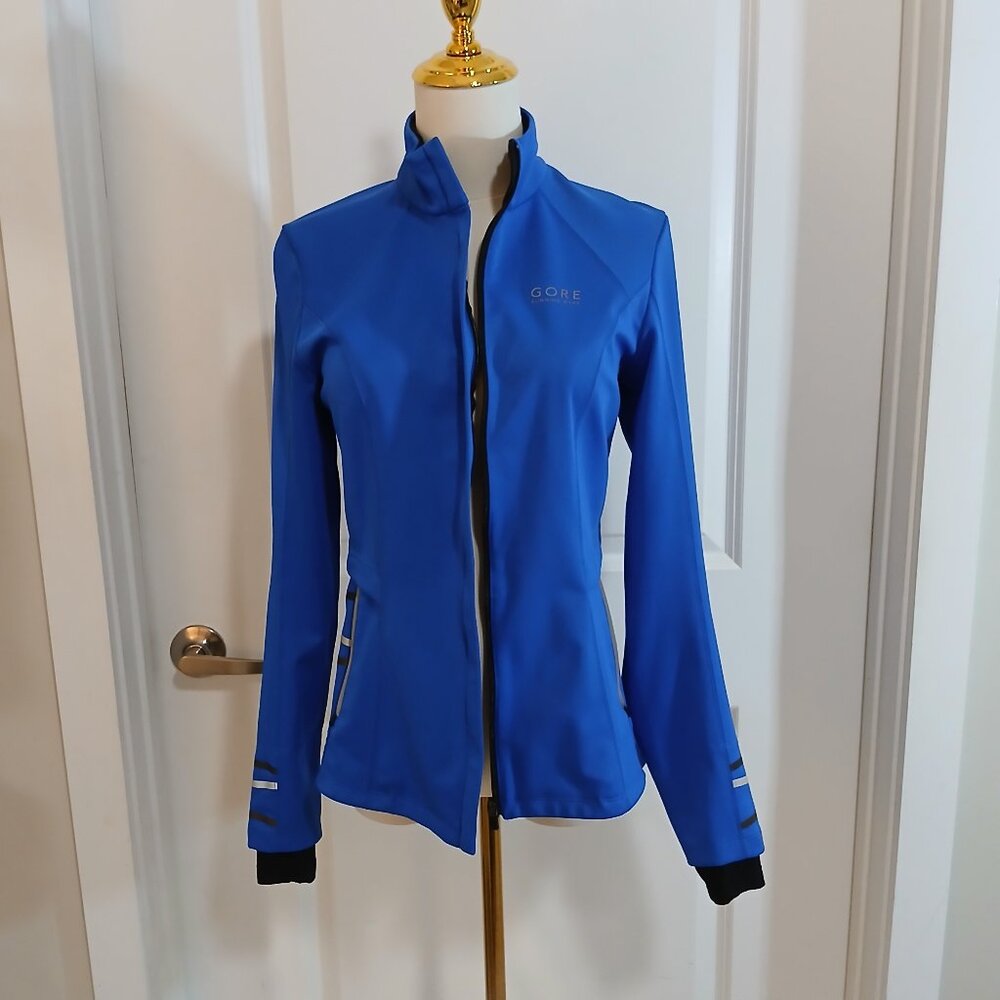 GORE Wind Stopper Softshell Jacket Women's Size S Blue Running Wear - Like New